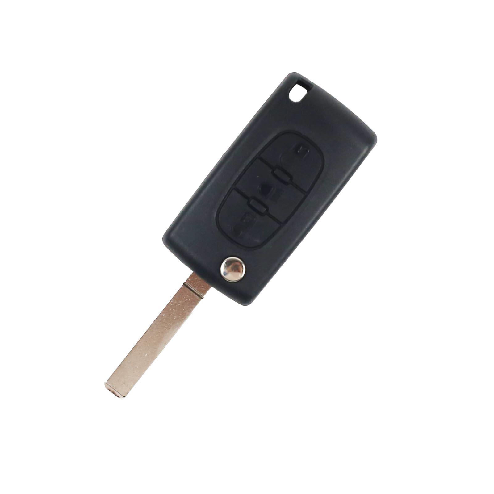Peugeot 207, 208, 307, 308, 408, Partner | Complete Remote Key (3 Button, VA2 Blade, 433MHz, ID46)