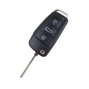 Audi A6, A4, S54, Avant, Cabrio, Quattro | Complete Remote Key (3 Button, HU66 Blade, 433MHz, 8E) (P/N: 8E0837220Q)